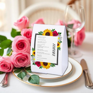 Plaque De Table Tournesol Rose Daisy Menu Floral de Mariage d'Auto