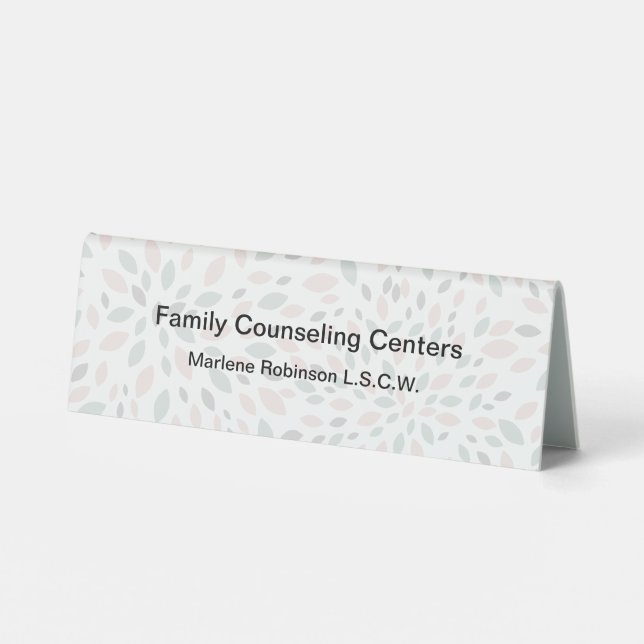 Plaque De Table Travailleur social agréé Nom du personnel moderne  (Verso)