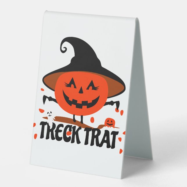 Plaque De Table Treck Trat Citrouille Sourire (Recto)