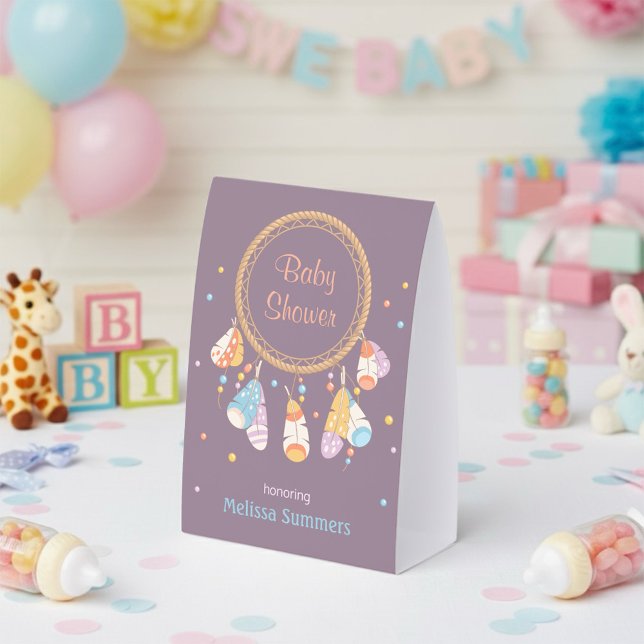 Plaque De Table Tribal Dreamcatcher Boho Baby Shower Purple (Créateur téléchargé)