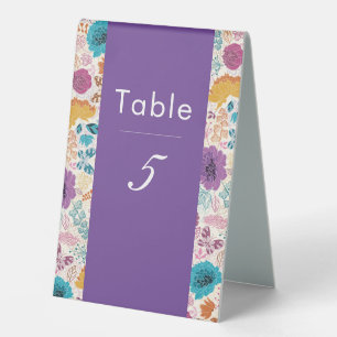 Plaque De Table Turquoise Purple Jaune Fleurs de prairie de printe