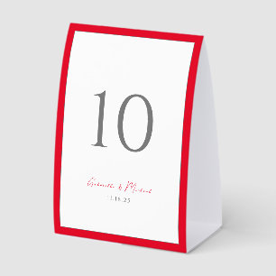 Plaque De Table Typographie minimale Élégant de toujours Rouge Cer