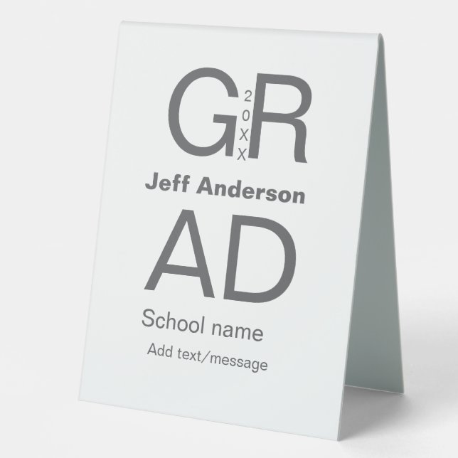 Plaque De Table Typographie moderne graduation simple minimum c (Recto)