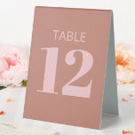 Plaque De Table Typographie moderne Gras Terracotta Bat mitzvah ro<br><div class="desc">Typographie moderne Gras Terracotta et Bat mitzvah rose Numéro de table Tente Signal</div>