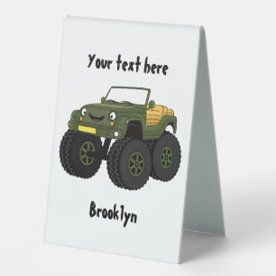 Plaque De Table Un Green Monster truck