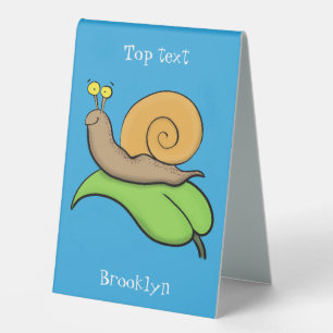 Plaque De Table Un mignon escargot heureux sur une illustration d'