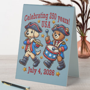 Plaque De Table USA 250th Anniversary Souvenir - Patriotique