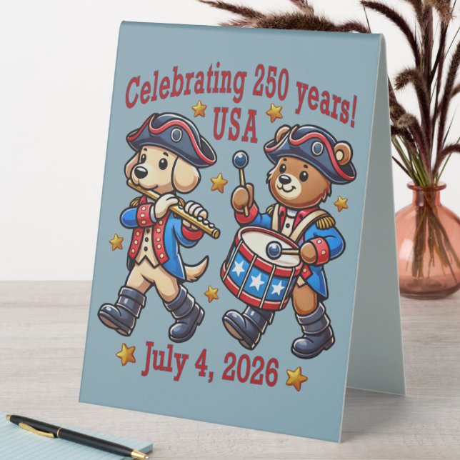 Plaque De Table USA 250th Anniversary Souvenir - Patriotique (En SItu (Tableau))