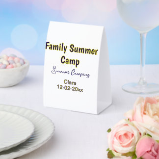 Plaque De Table Vacances de camping en famille ajoutez nom dateÉté