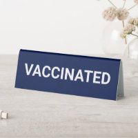 Vacciné, bleu marine blanc personnalisable