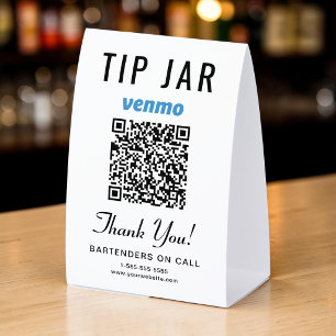 Plaque De Table Venmo Pot à Pourboires QR Entreprise