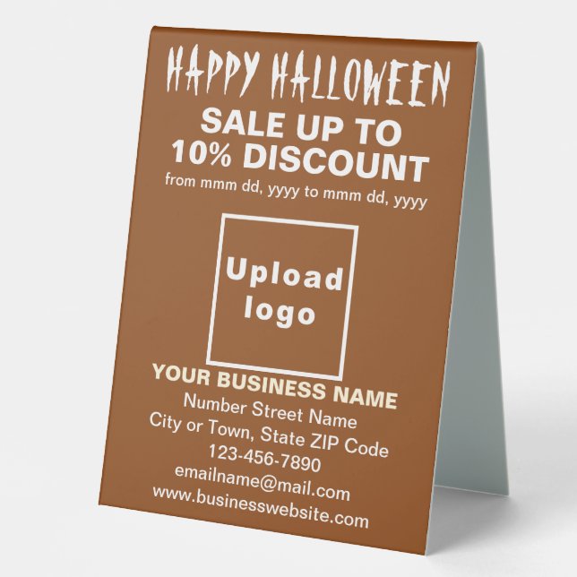Plaque De Table Vente d'Halloween d'affaires sur panneau de table  (Recto)