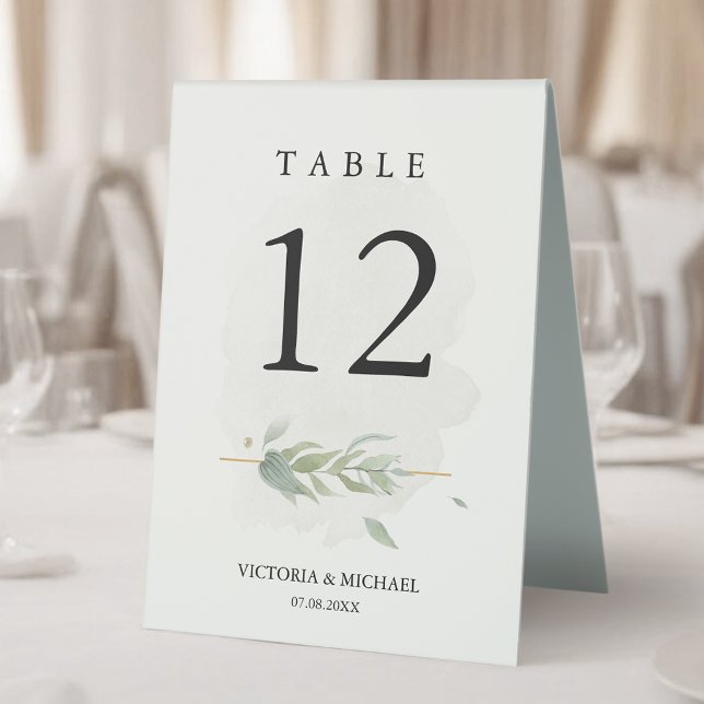 Plaque De Table Verdure botanique Aquarelle Élégante Moderne (Créateur téléchargé)