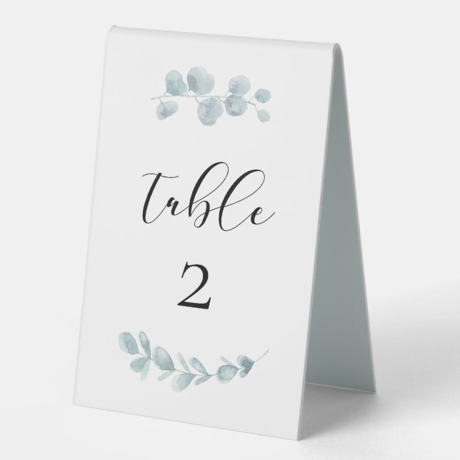 Plaque De Table Verdure minimaliste aquarelle (Recto)
