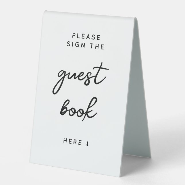 Plaque De Table Veuillez signer le livre d'or ici (Recto)