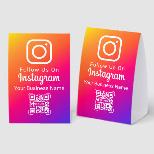 Plaque De Table Vibrant Dégradé Réseaux Sociaux Instagram Suivez-N