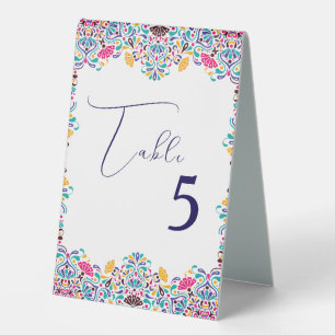 Plaque De Table Vibrant mexicaine Fiesta Style Mariage arc-en-ciel