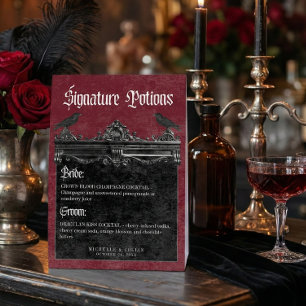 Plaque De Table Vin gothique noir corbeau sombrement pour toujours
