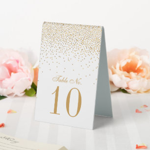 Plaque De Table Vintage Glam Gold Confetti Mariage Numéro de table