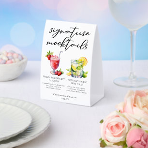 Plaque De Table Virgin Strawberry Daiquiri Mint Julep Mocktails