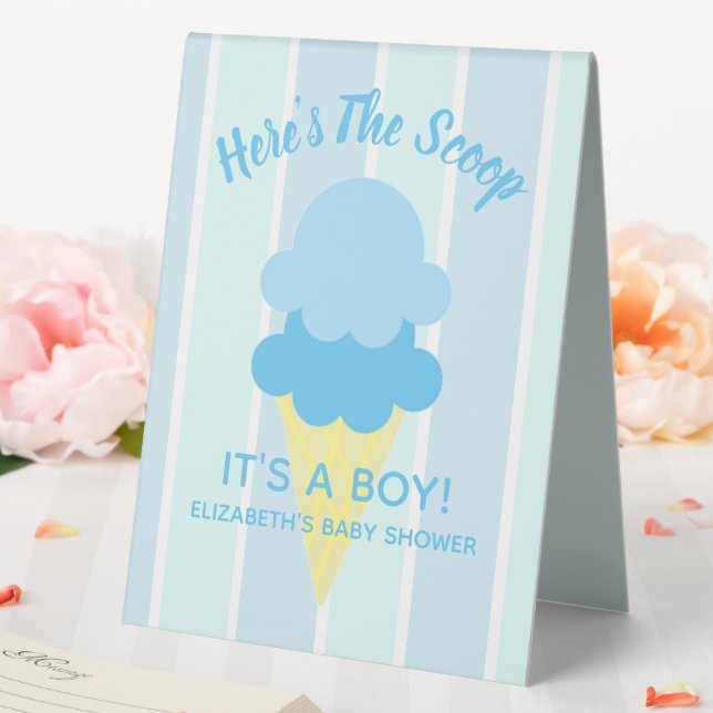 Plaque De Table Voici le Baby shower d'été de la crème glacée Scoo (In SItu (Mariage))