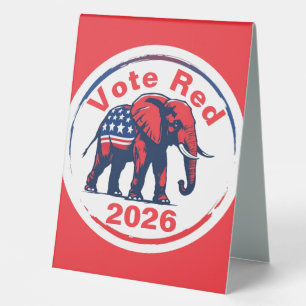 Plaque De Table Vote Red 2026