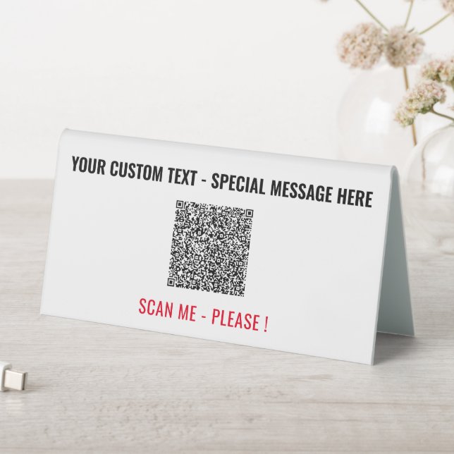 Plaque De Table Votre code QR Info Analyse Texte et couleurs Panne (En SItu (Tableau))