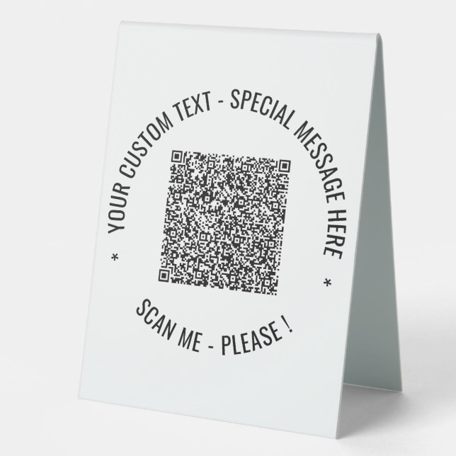 Plaque De Table Votre exemple de pancarte pliable avec code QR et  (Recto)