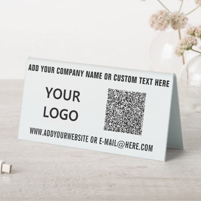Plaque De Table Votre logo d'information de code QR et votre panne (En SItu (Tableau))