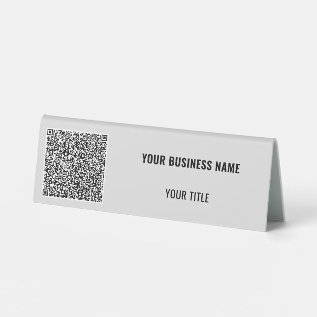 Plaque De Table Votre QR Code Info Nom commercial Tente de la tabl (Verso)