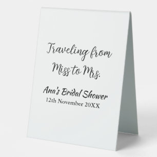 Plaque De Table Voyager douche nuptiale ajouter nom date de manque