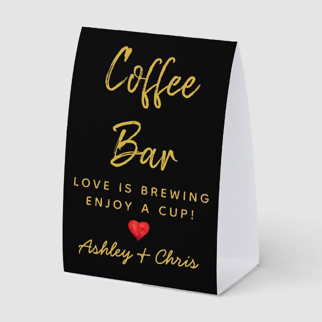 Plaque De Table Wedding Coffee Bar Reception Dinner Drink Station (Recto)