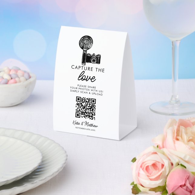 Plaque De Table Wedding Share the love QR code Photo Upload (Insitu (mariage))