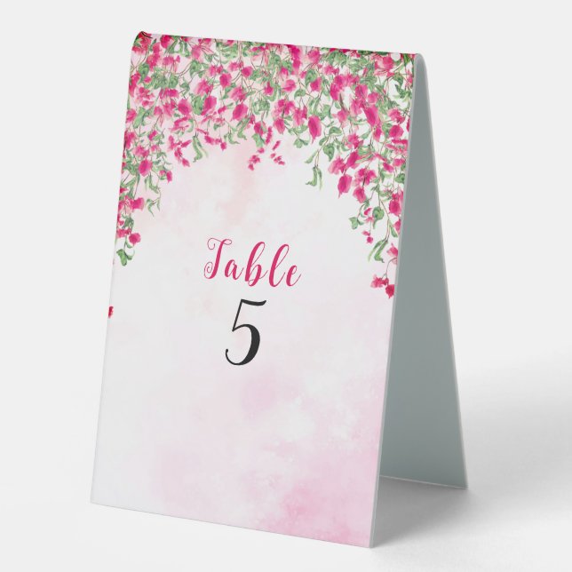 Plaque De Table Wedding shower forestier tropical des Bougainvilli (Recto)