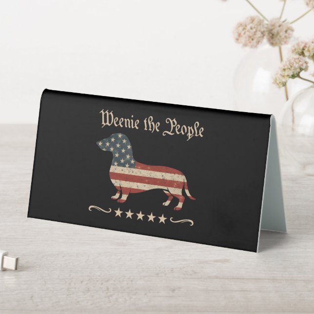 Plaque De Table Weenie Le Peuple Dachshund 4 juillet (En SItu (Tableau))
