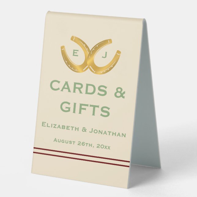 Plaque De Table Western Horseshoe Mariage (Recto)