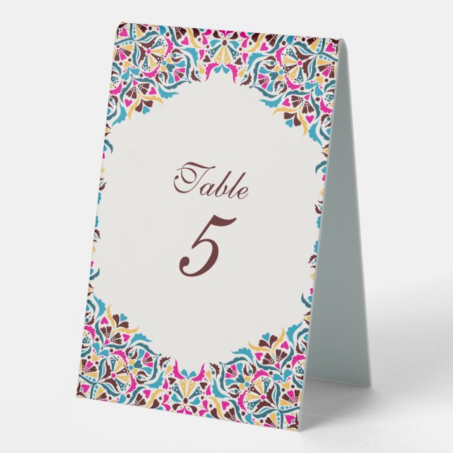 Plaque De Table Whimsical Luxury ivoire Floral Style Mariage front (Verso)