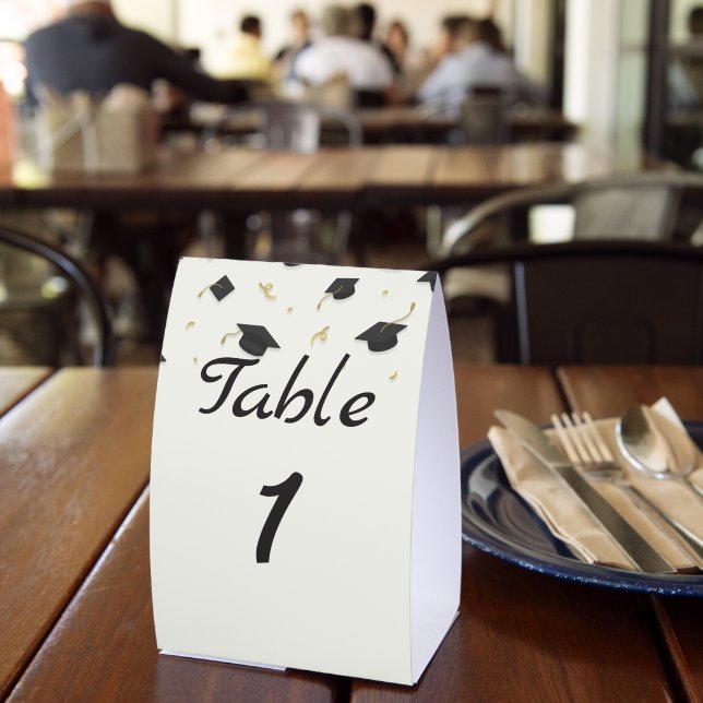 Plaque De Table White Cap & Confetti Graduation (Insitu (restaurant))