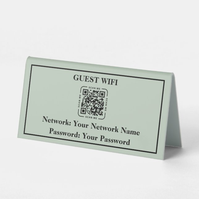 Plaque De Table WiFi Instructions with QR Code Table Tent (Recto)