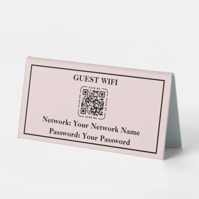 Plaque De Table WiFi Instructions with QR Code Table Tent (Recto)