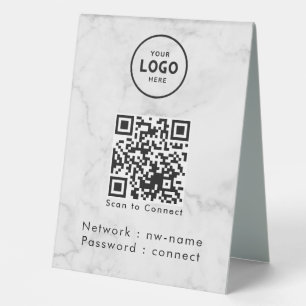 Plaque De Table WiFi Network Scan QR Code pour connecter Internet