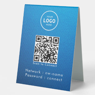 Plaque De Table WiFi Network Scan QR Code pour connecter Internet