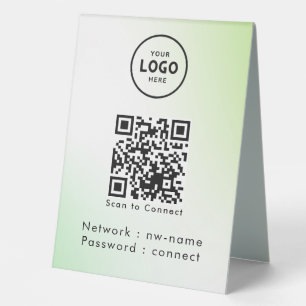 Plaque De Table WiFi Network Scan QR Code pour connecter Internet