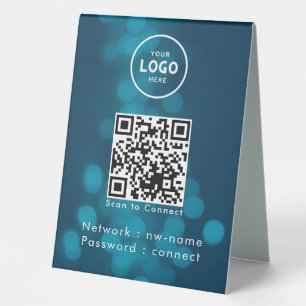 Plaque De Table WiFi Network Scan QR Code pour connecter Internet