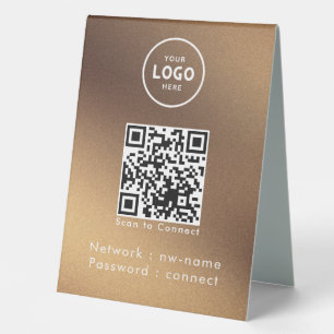 Plaque De Table WiFi Network Scan QR Code pour connecter Internet