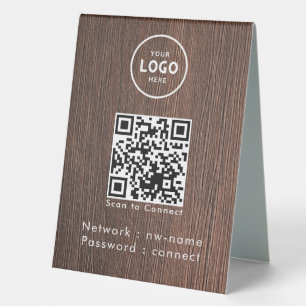 Plaque De Table WiFi Network Scan QR Code pour connecter Internet