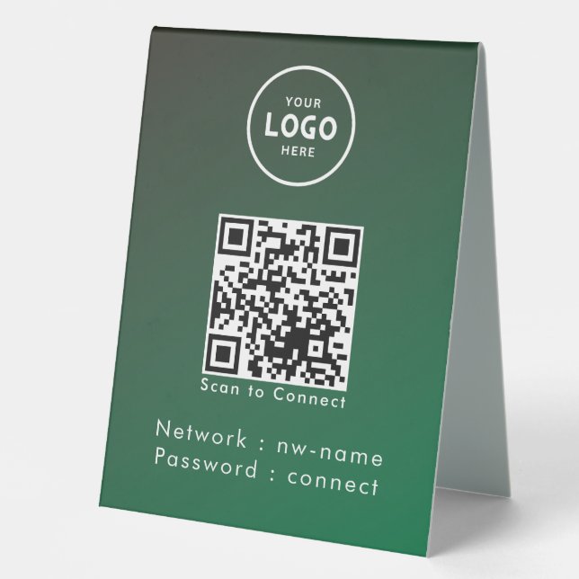 Plaque De Table WiFi Network Scan QR Code pour connecter Internet (Recto)