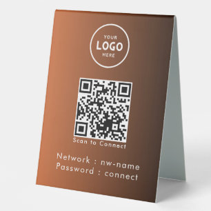 Plaque De Table WiFi Network Scan QR Code pour connecter Internet