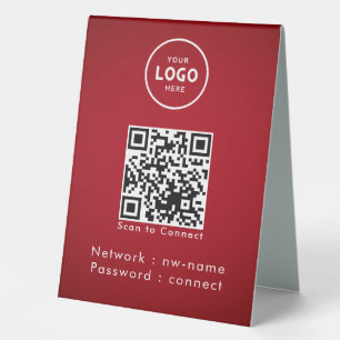 Plaque De Table WiFi Network Scan QR Code pour connecter Internet