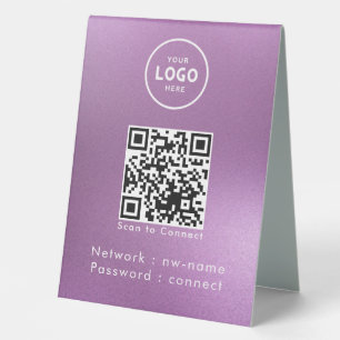 Plaque De Table WiFi Network Scan QR Code pour connecter Internet